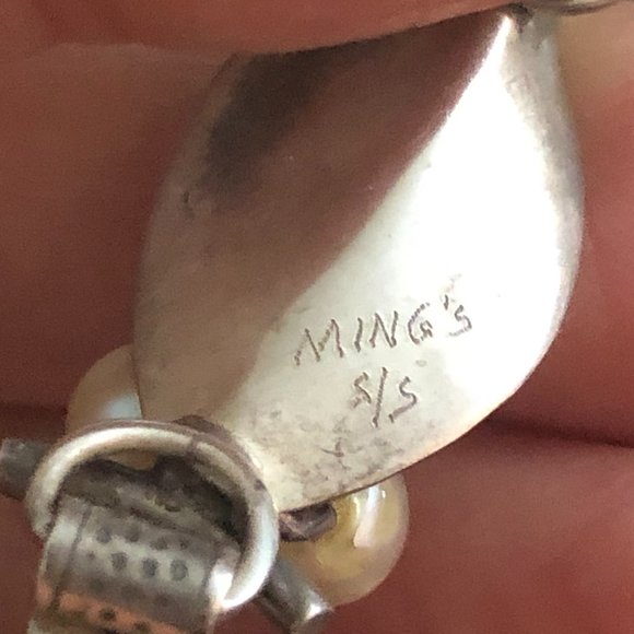 Vintage Ming's Hawaii Sterling Pearl Bracelet - Picture 6 of 9
